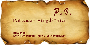 Patzauer Virgínia névjegykártya